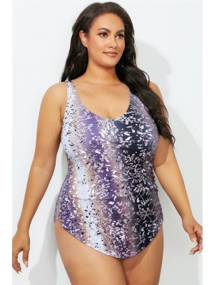 Scoop Neck Draped Front OnePiece Swimsuit
