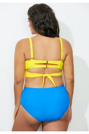 Yellow Wrap HighWaisted Bikini Set